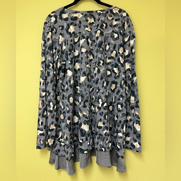 LOGO Multicolor Leopard Print Long Sleeve Top - Picture 9 of 11